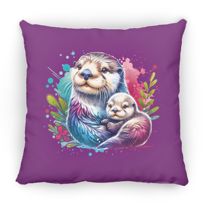 Sea Otter Mom and Baby - Pillows