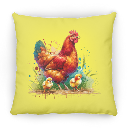 Rhode Island Red Hen with Chicks - Pillows