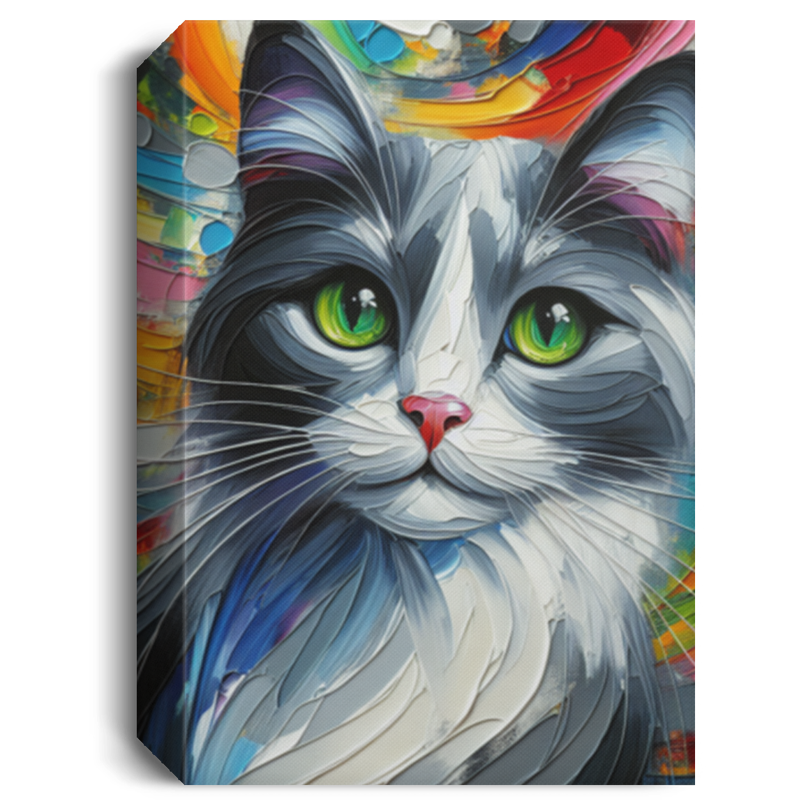 Grey and White Cat - Canvas Art Prints