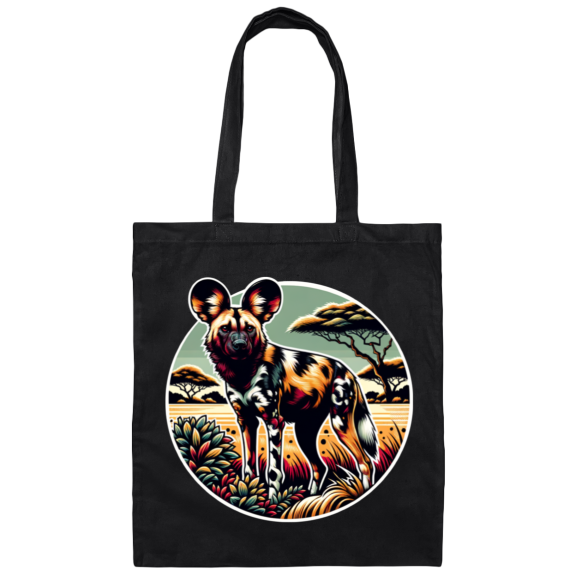 African Wild Dog Graphic - Canvas Tote Bag