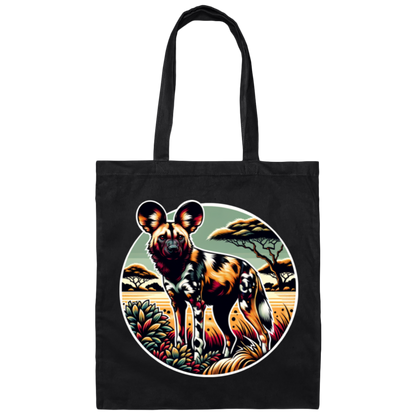 African Wild Dog Graphic - Canvas Tote Bag