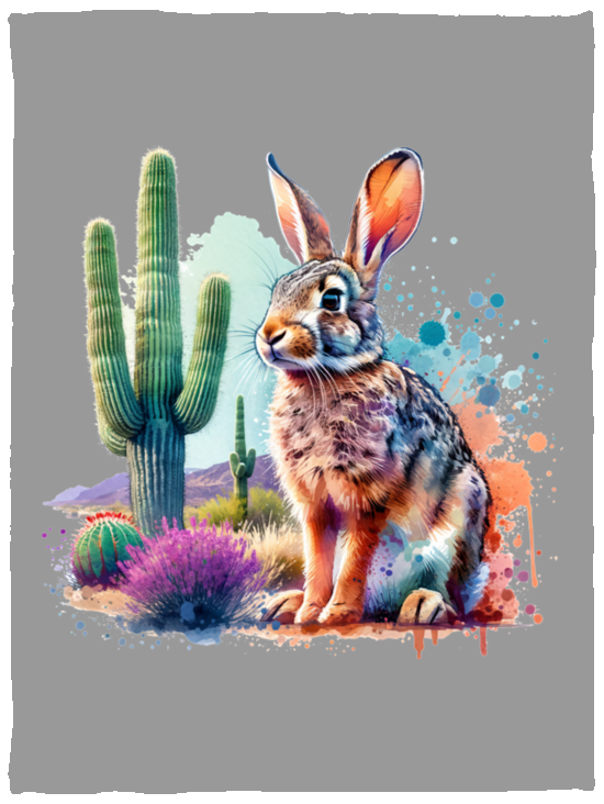 Jackrabbit with Saguaro Fleece Blankets