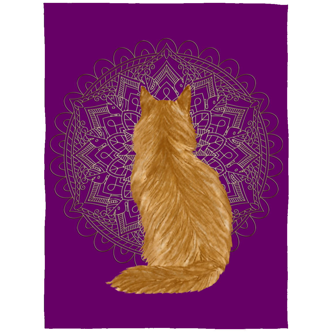 Zen Cat - Longhair Orange Fleece Blankets