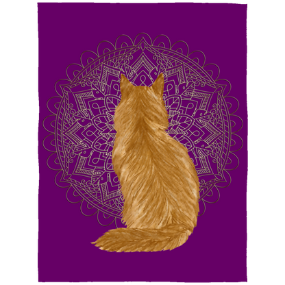 Zen Cat - Longhair Orange Fleece Blankets