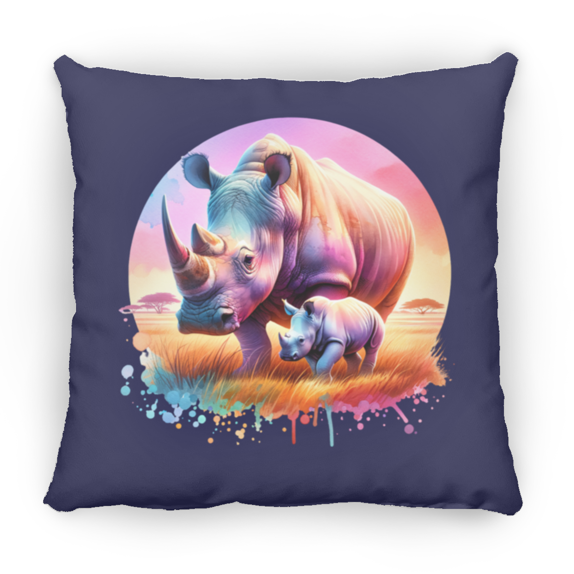 Rhino Mom and Baby - Pillows