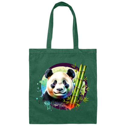 Panda with Bamboo Canvas Tote Bag