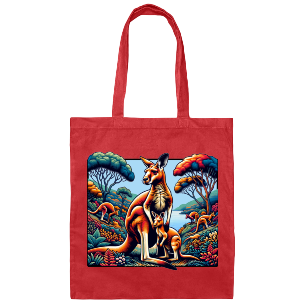Troupe of Kangaroos Graphic - Canvas Tote Bag