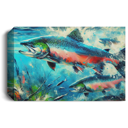 Salmon Returning - Canvas Art Prints