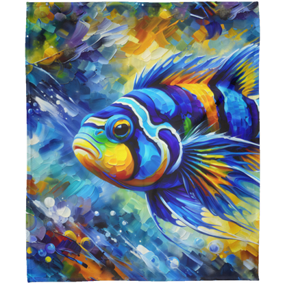 Mandarin Dragonet Fish Fleece Blankets