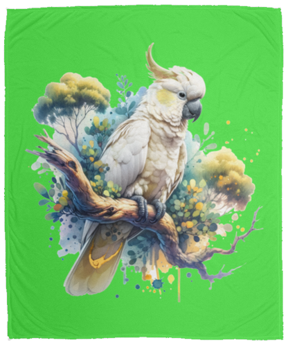 Cockatoo in Tree Fleece Blankets