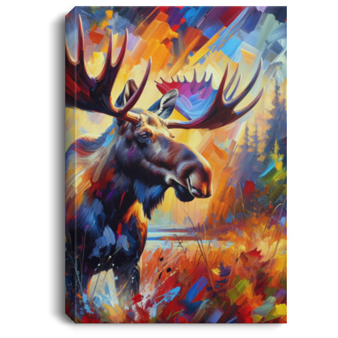 Sunset Moose - Canvas Art Prints