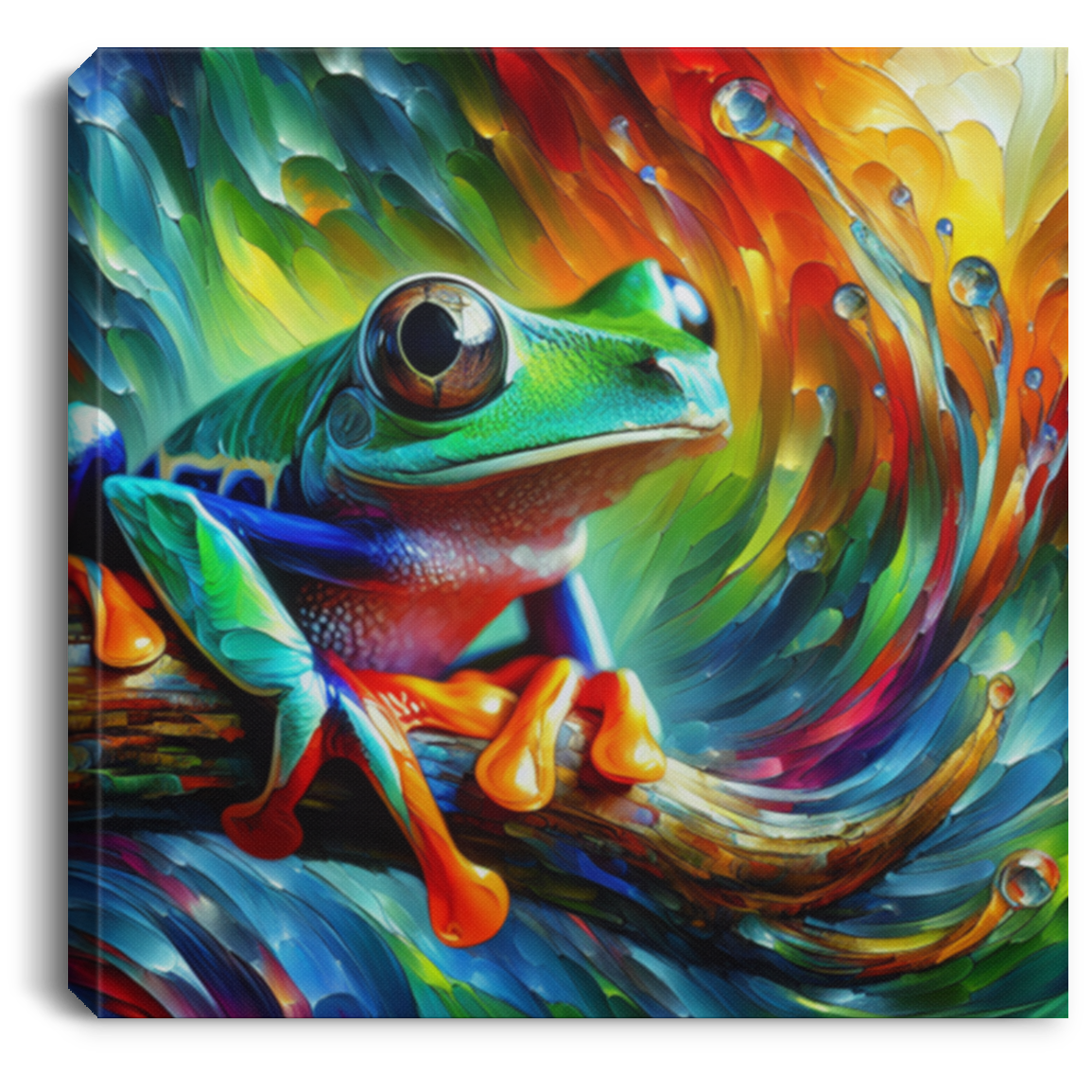 Treefrog Swirl - Canvas Art Prints