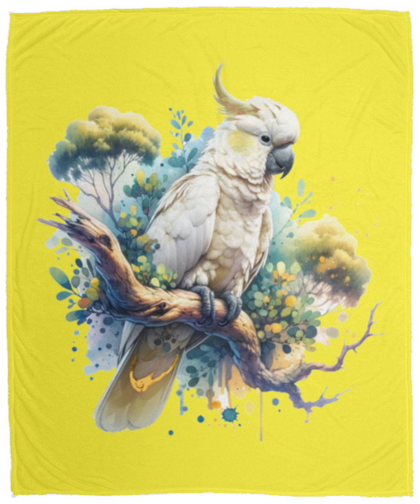 Cockatoo in Tree Fleece Blankets