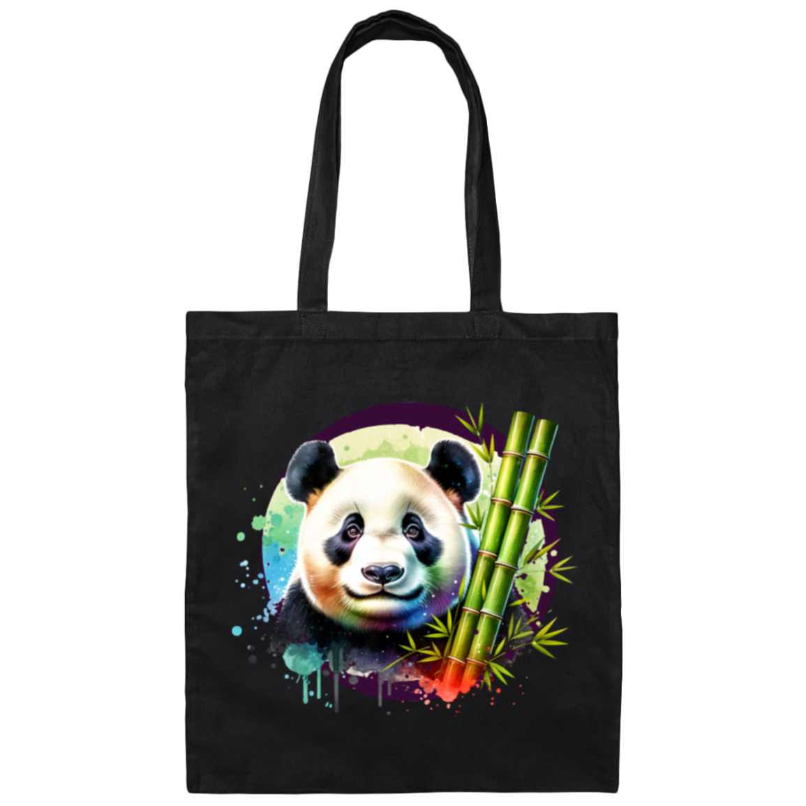 Panda with Bamboo Canvas Tote Bag