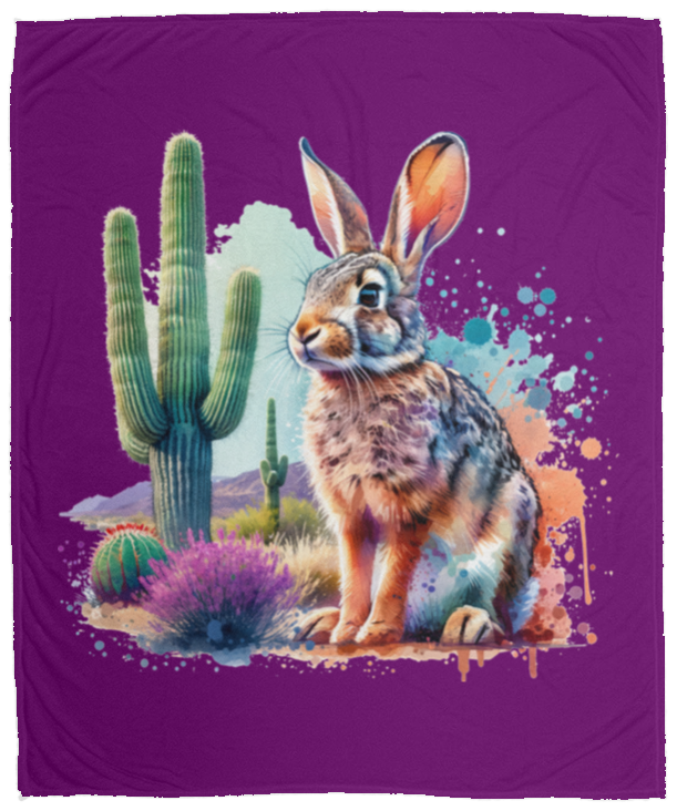 Jackrabbit with Saguaro Fleece Blankets