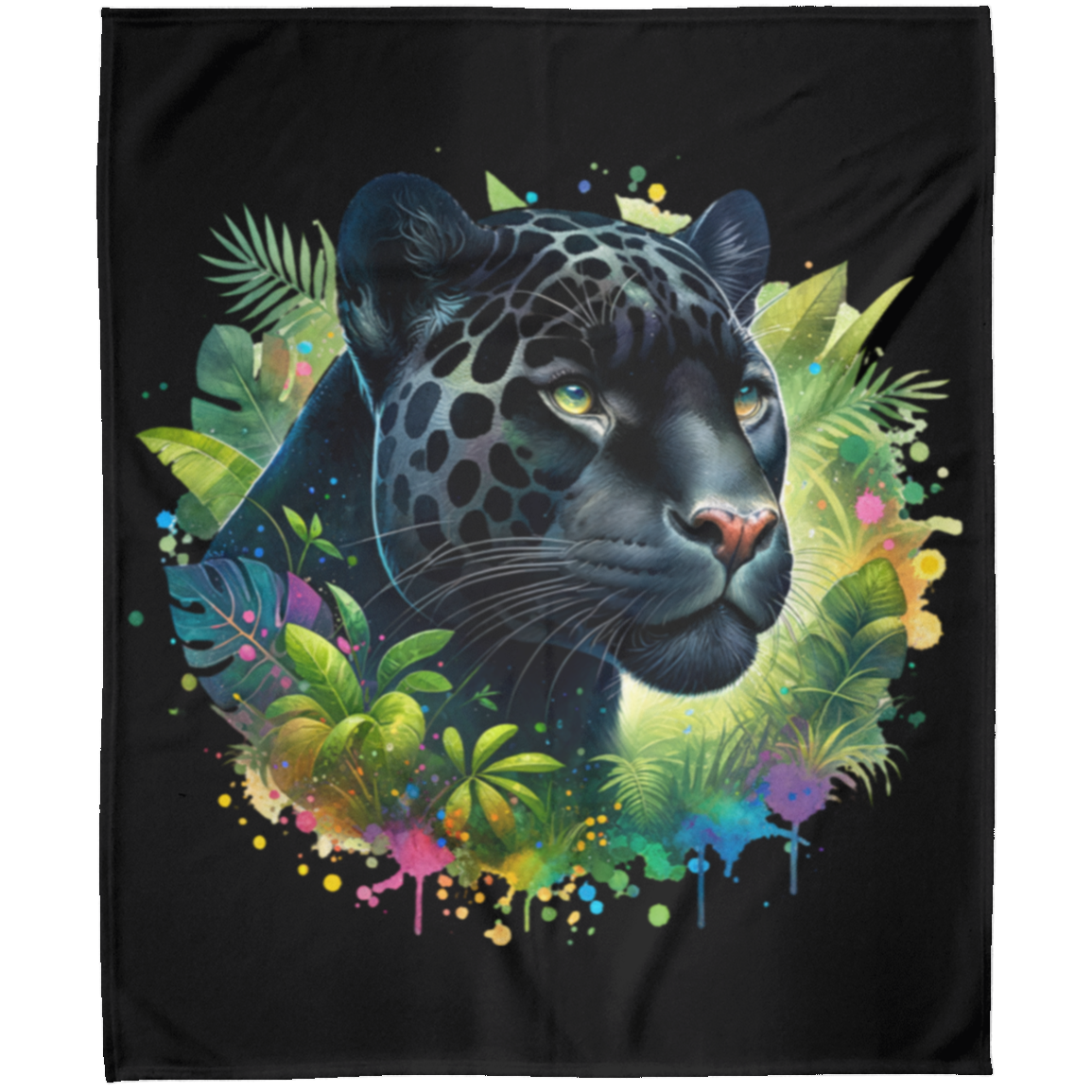 Melanistic Leopard Fleece Blankets