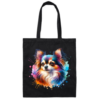 Longhair Tricolor Chihuahua - Canvas Tote Bag