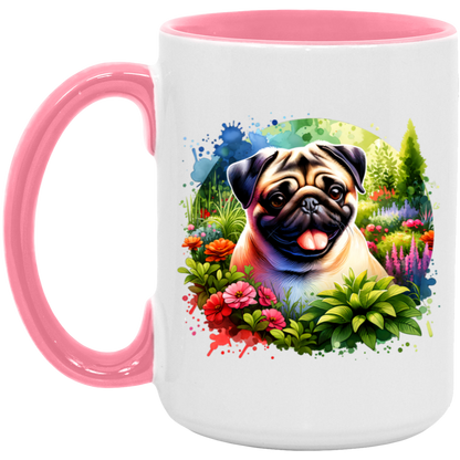 Pug in Garden Mugs