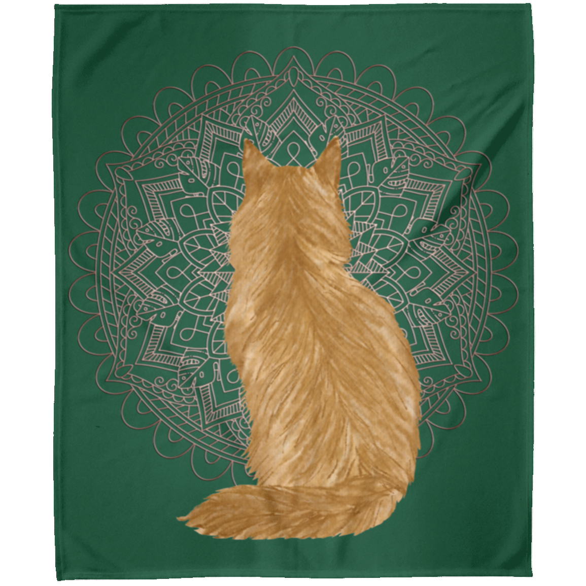 Zen Cat - Longhair Orange Fleece Blankets