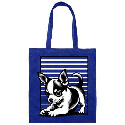 Chihuahua Stripes Canvas - Tote Bag