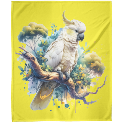 Cockatoo in Tree Fleece Blankets