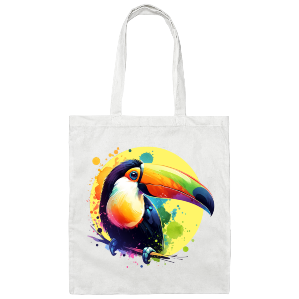 Toucan with Circle - Canvas Tote Bag