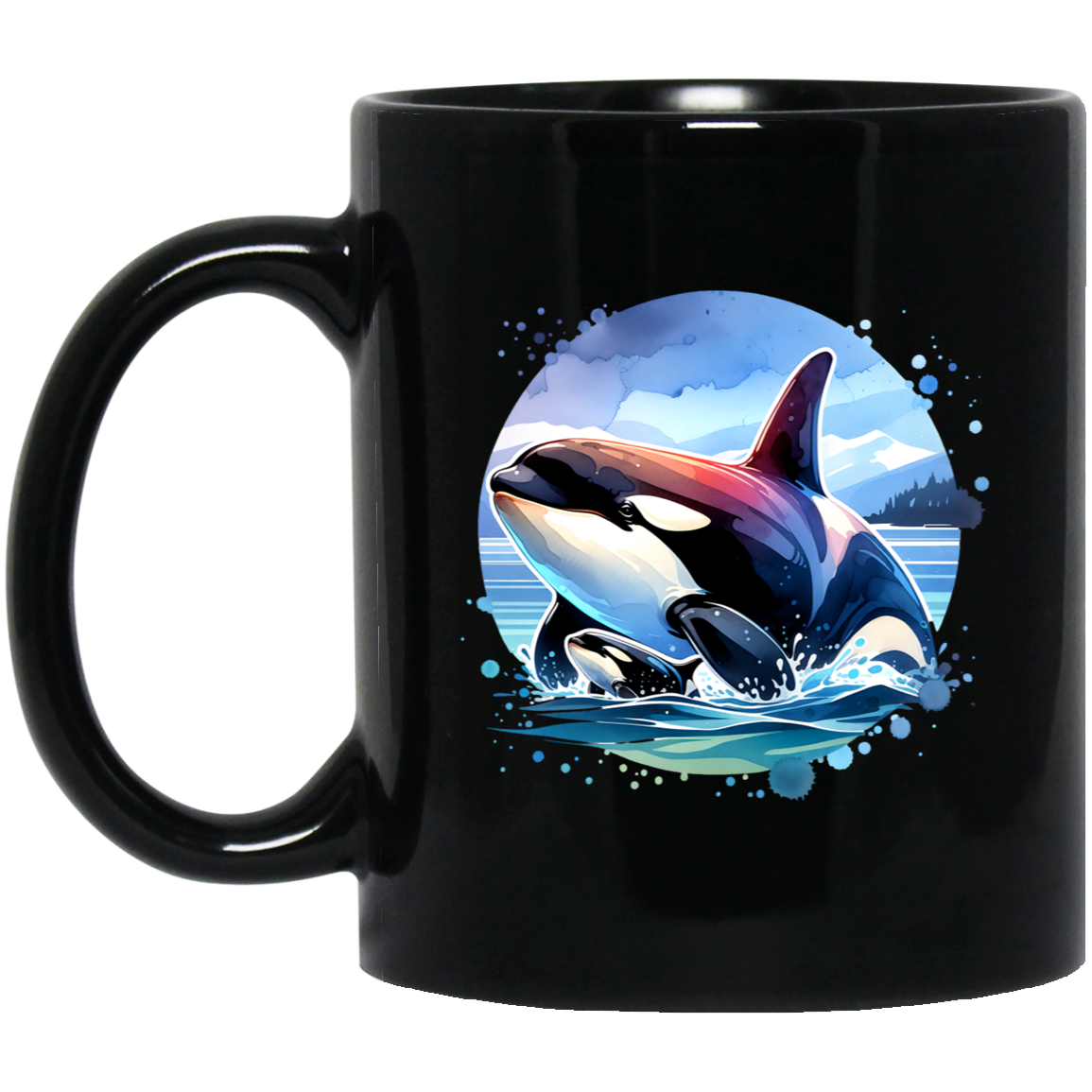 Orca and Calf in Strait of Juan de Fuca Mugs