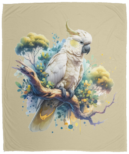 Cockatoo in Tree Fleece Blankets