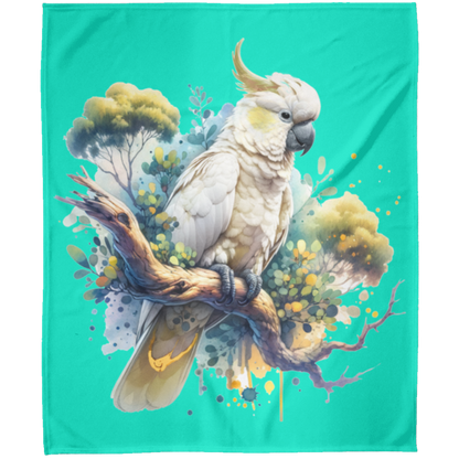 Cockatoo in Tree Fleece Blankets