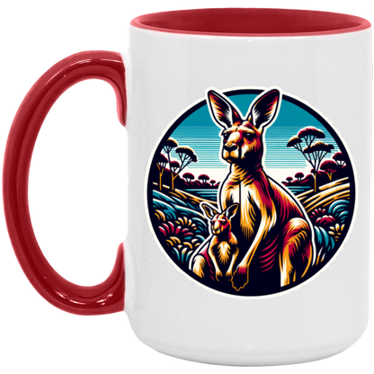 Kangaroo and Joey Graphic - Mugs