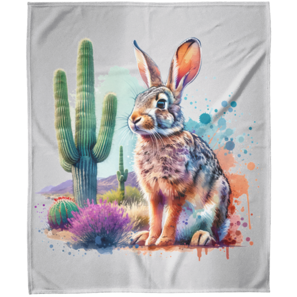 Jackrabbit with Saguaro Fleece Blankets