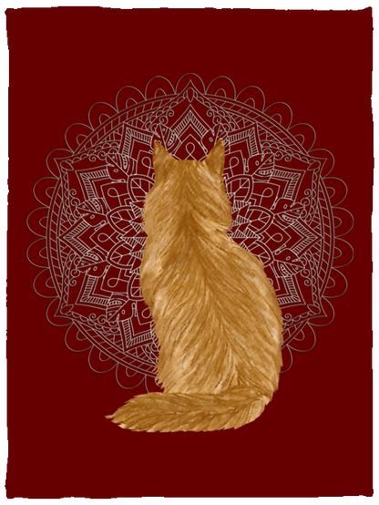 Zen Cat - Longhair Orange Fleece Blankets