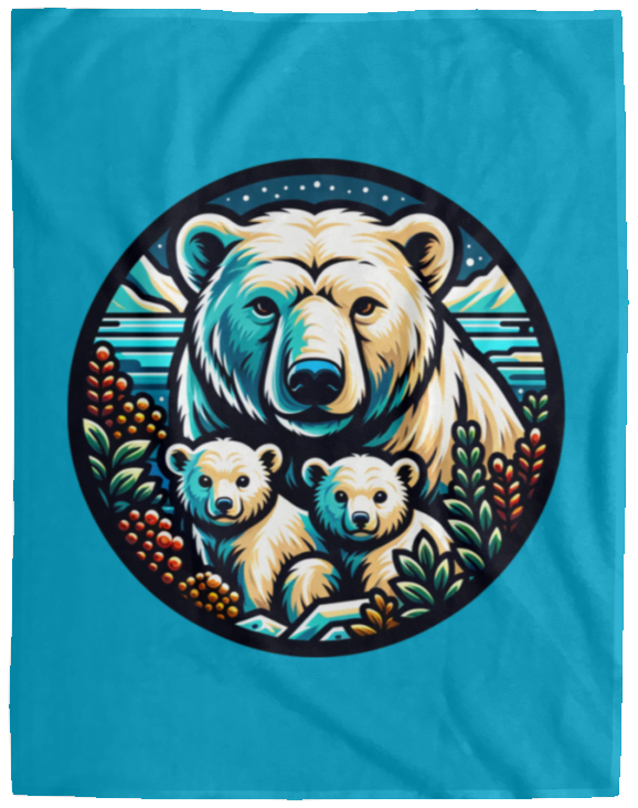 Polar Bear Circle Fleece Blankets