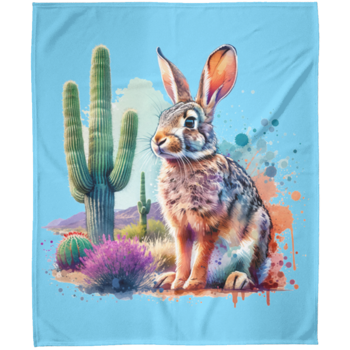 Jackrabbit with Saguaro Fleece Blankets