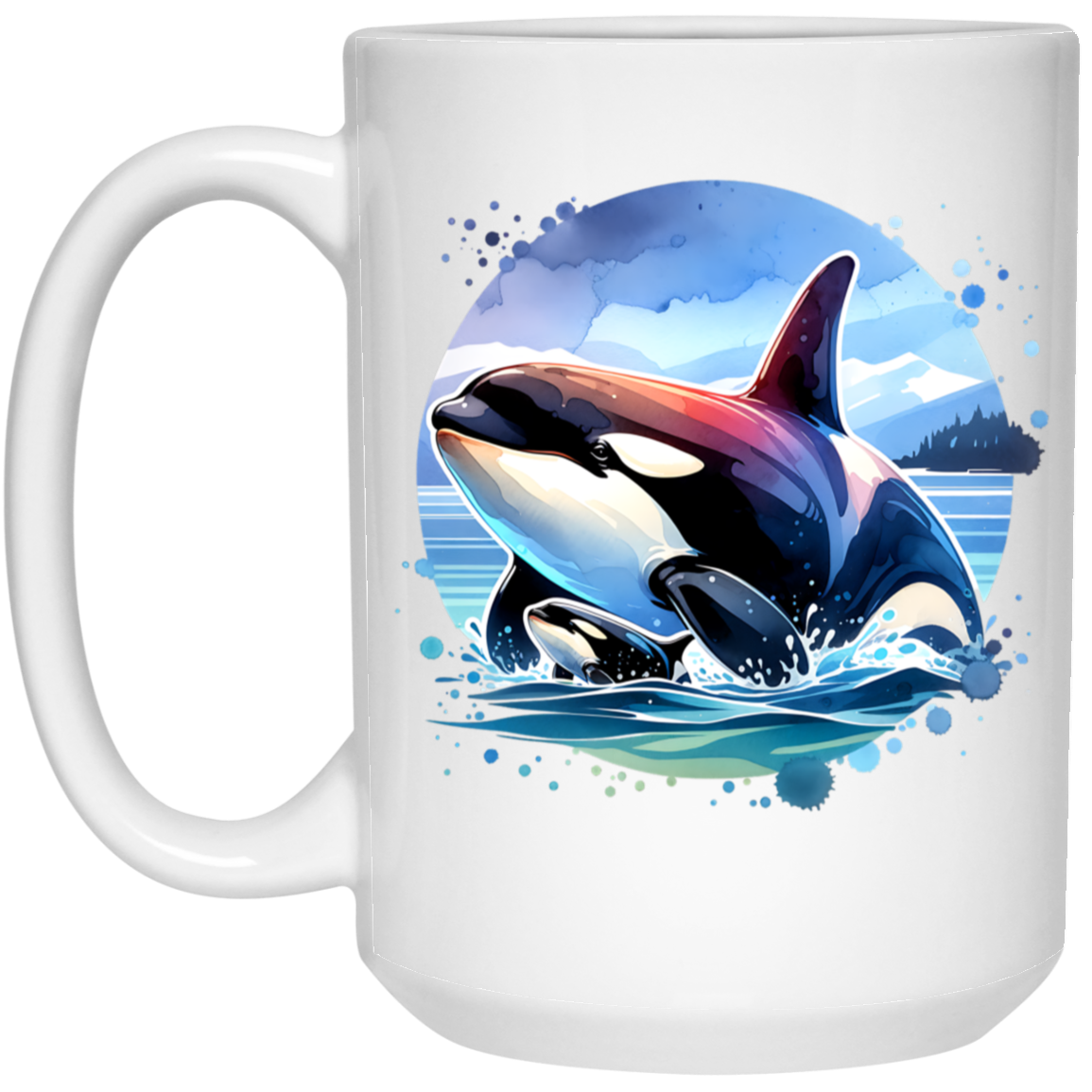 Orca and Calf in Strait of Juan de Fuca Mugs