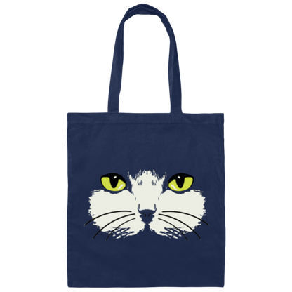 Gold Eyed Cat Face - Canvas Tote Bag