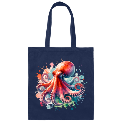 Octopus Splash Canvas Tote Bag