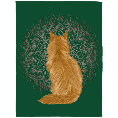 Zen Cat - Longhair Orange Fleece Blankets