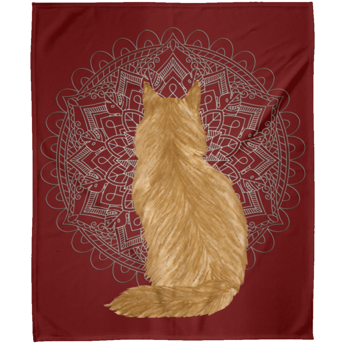 Zen Cat - Longhair Orange Fleece Blankets