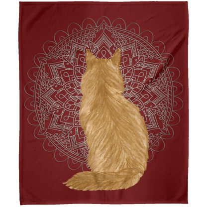 Zen Cat - Longhair Orange Fleece Blankets