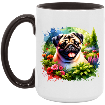 Pug in Garden Mugs