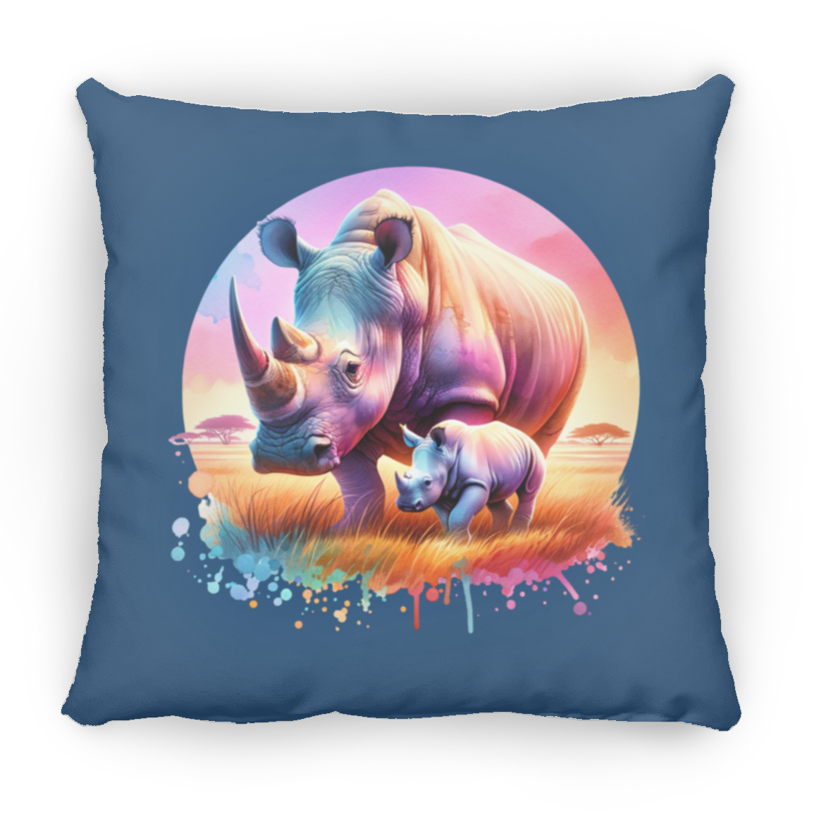 Rhino Mom and Baby - Pillows