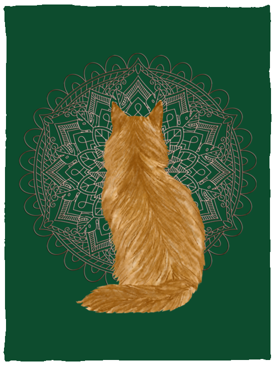 Zen Cat - Longhair Orange Fleece Blankets