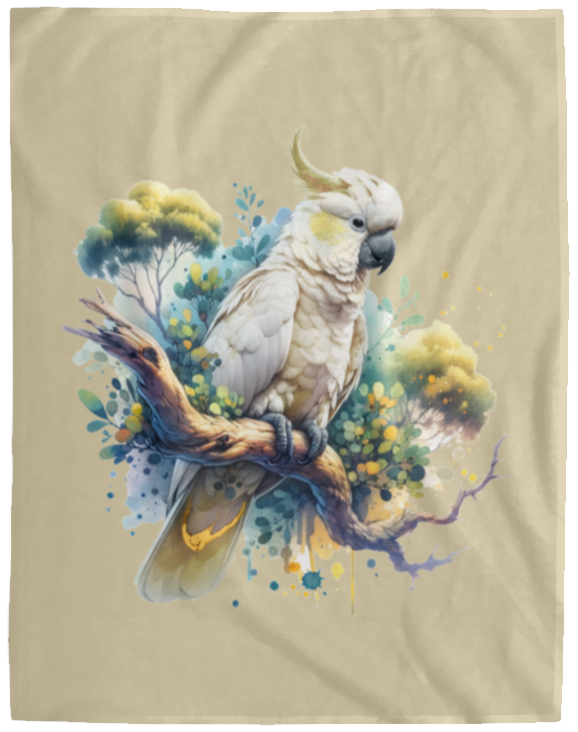 Cockatoo in Tree Fleece Blankets