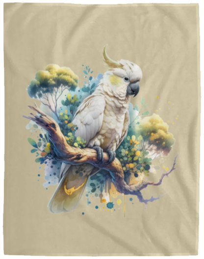 Cockatoo in Tree Fleece Blankets