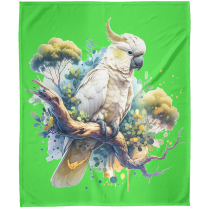 Cockatoo in Tree Fleece Blankets