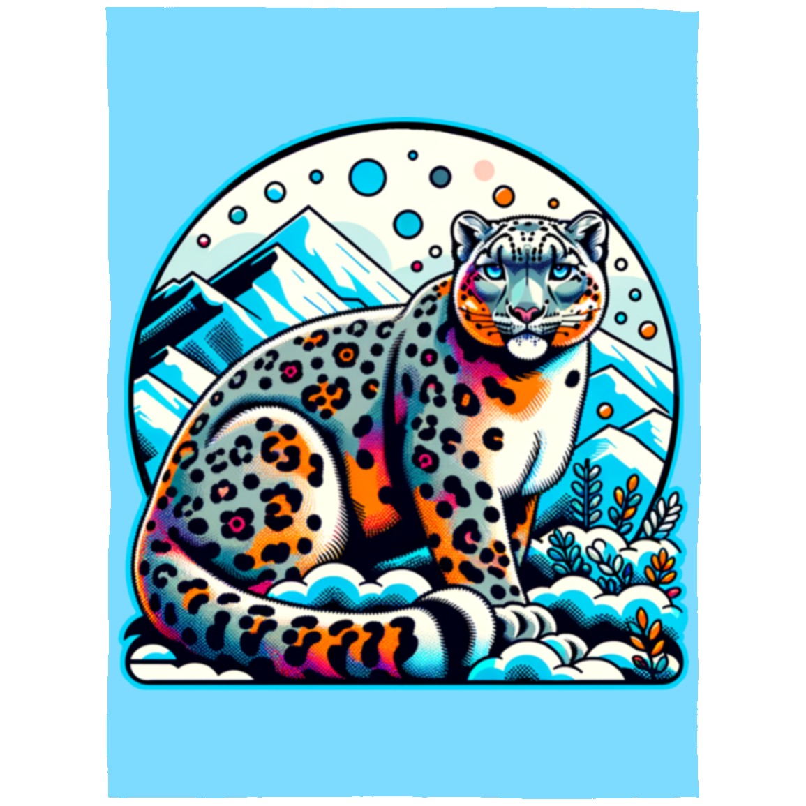 Snow Leopard Graphic Fleece Blankets