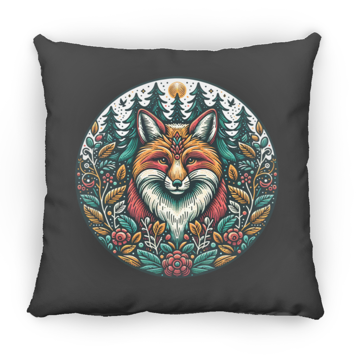 Fox Circle Folk Art - Pillows