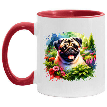 Pug in Garden Mugs