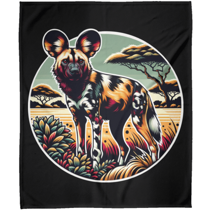 African Wild Dog Graphic Fleece Blankets